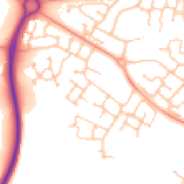 Daytime road noise heatmap for CV34 7BP