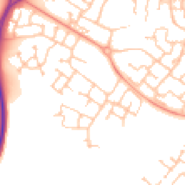 Daytime road noise heatmap for CV34 7BQ