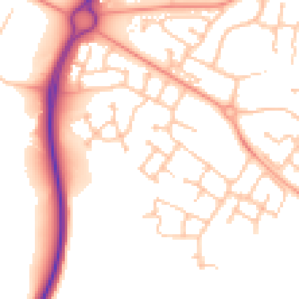 Daytime road noise heatmap for CV34 7BW