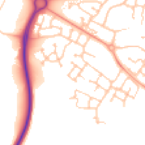 Daytime road noise heatmap for CV34 7BY