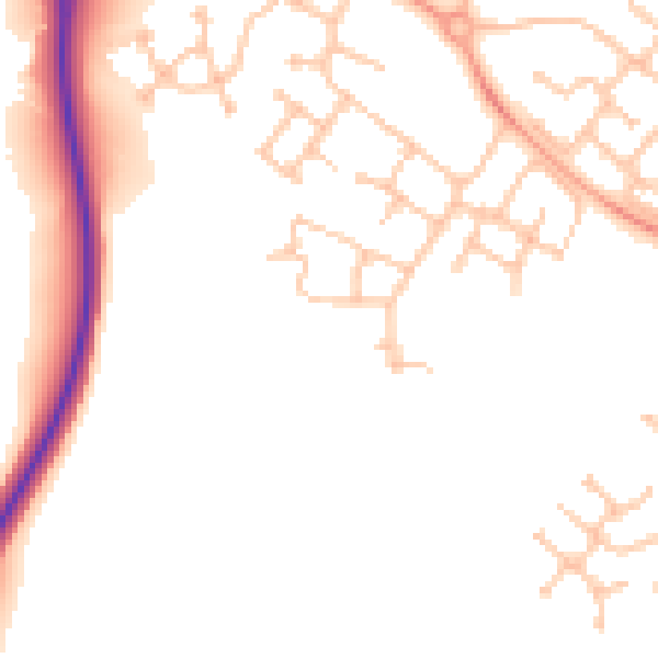 Daytime road noise heatmap for CV34 7DB