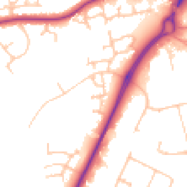 Daytime road noise heatmap for CV34 8AF