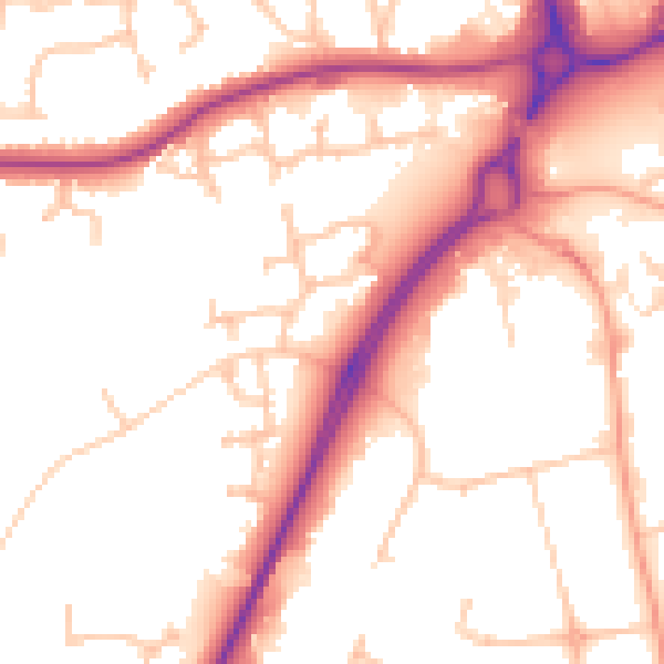 Daytime road noise heatmap for CV34 8AP