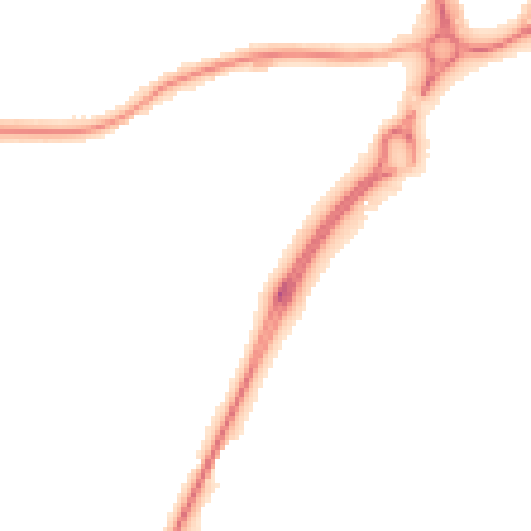 Night-time road noise heatmap for CV34 8AP