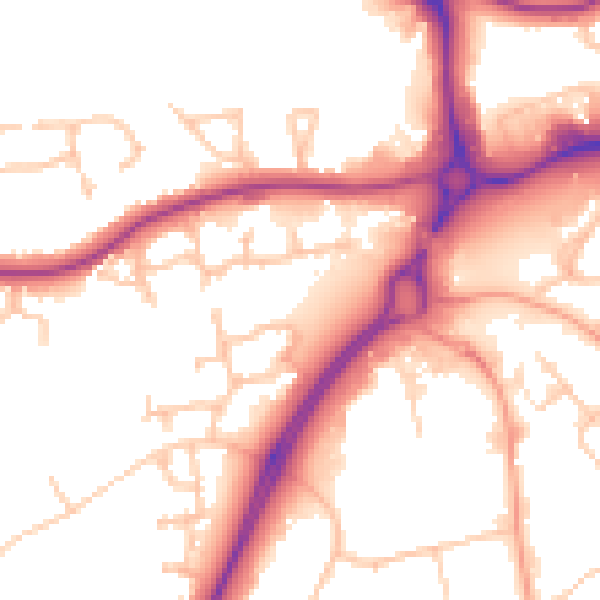 Daytime road noise heatmap for CV34 8AR
