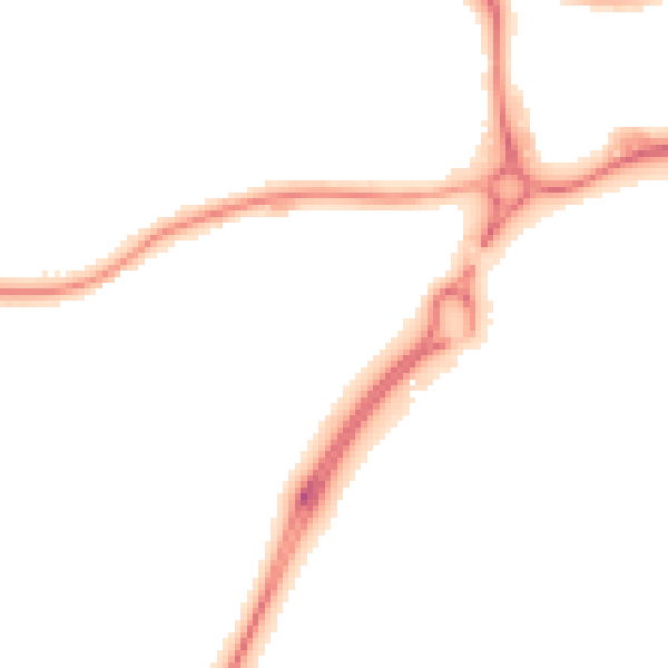 Night-time road noise heatmap for CV34 8AS