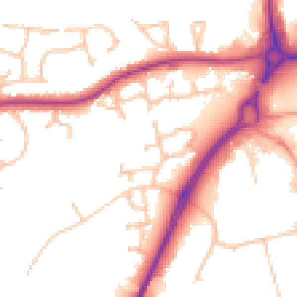 Daytime road noise heatmap for CV34 8AT