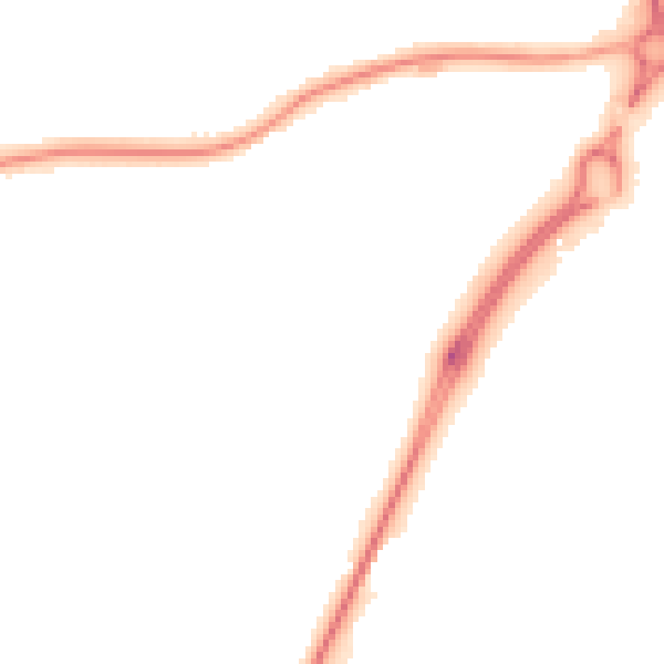 Night-time road noise heatmap for CV34 8AZ