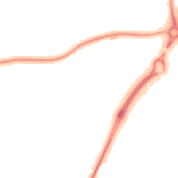 Night-time road noise heatmap for CV34 8BB
