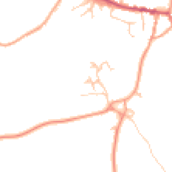 Daytime road noise heatmap for CV35 0DQ