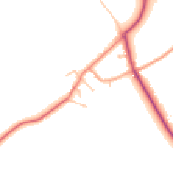 Daytime road noise heatmap for CV35 0EW