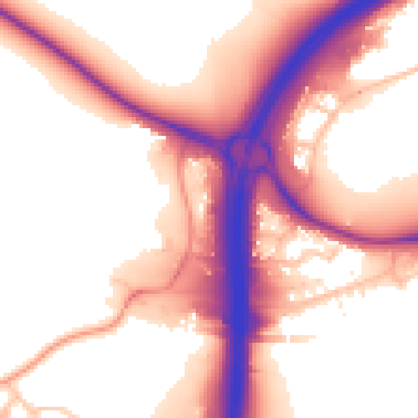 Daytime road noise heatmap for CV35 7DY