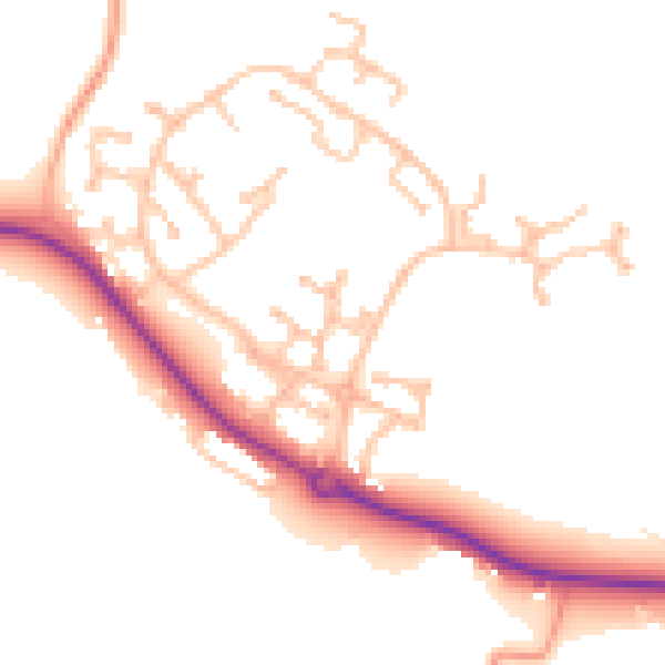 Daytime road noise heatmap for CV35 7TZ