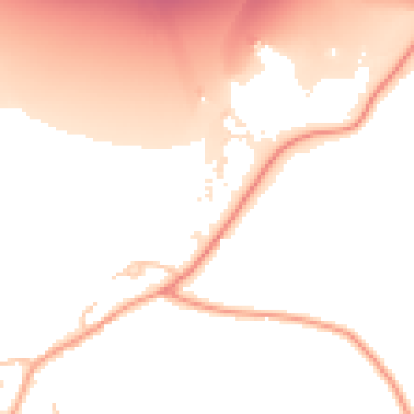 Daytime road noise heatmap for CV35 8BZ