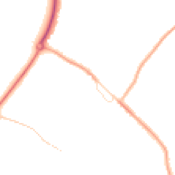 Night-time road noise heatmap for CV35 9LS