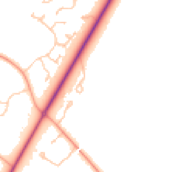 Daytime road noise heatmap for CV4 7AG