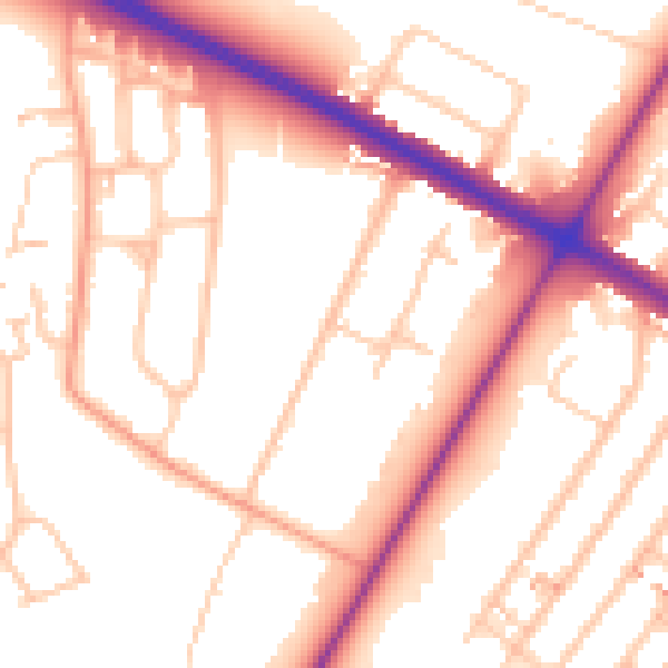 Daytime road noise heatmap for CV4 7AY