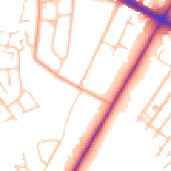 Daytime road noise heatmap for CV4 7AZ