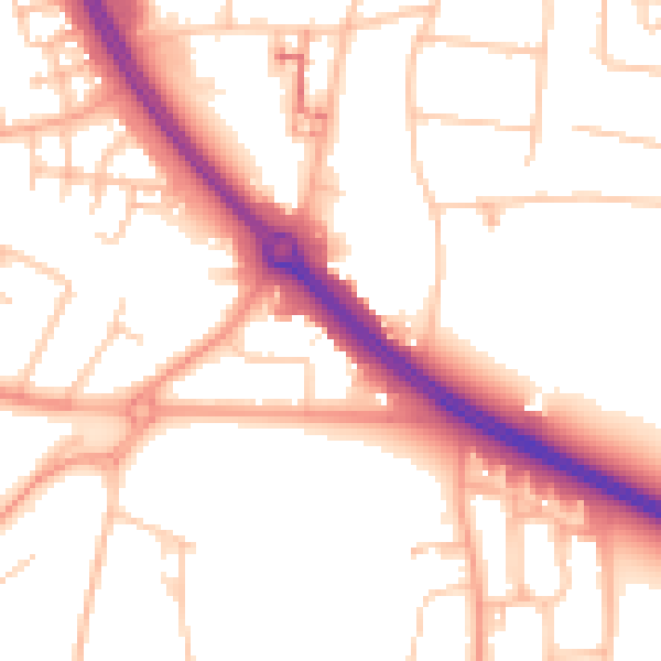 Daytime road noise heatmap for CV4 7BA