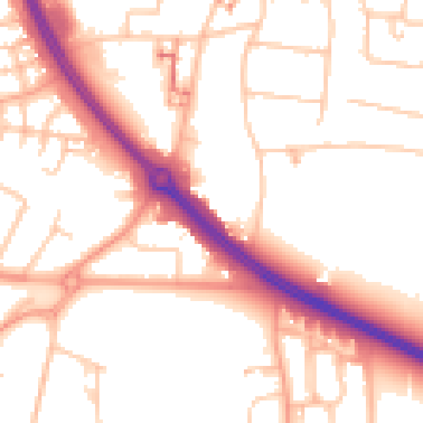 Daytime road noise heatmap for CV4 7BB