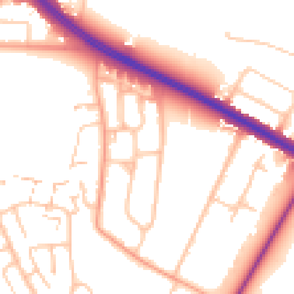 Daytime road noise heatmap for CV4 7BP