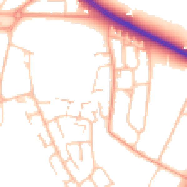 Daytime road noise heatmap for CV4 7BU