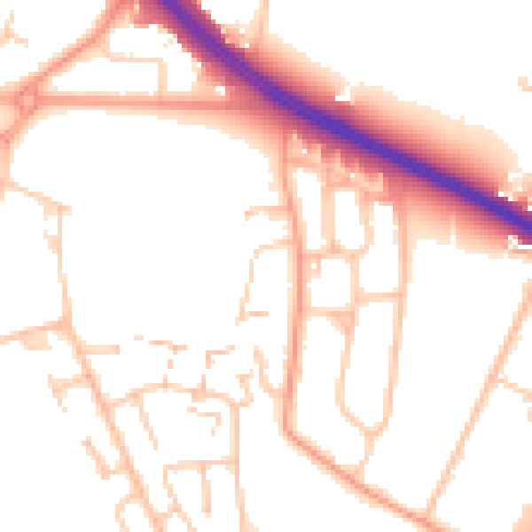 Daytime road noise heatmap for CV4 7BW