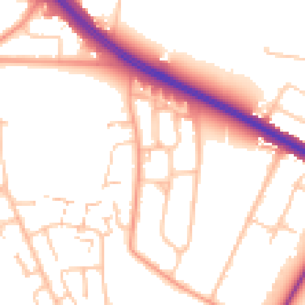 Daytime road noise heatmap for CV4 7BY