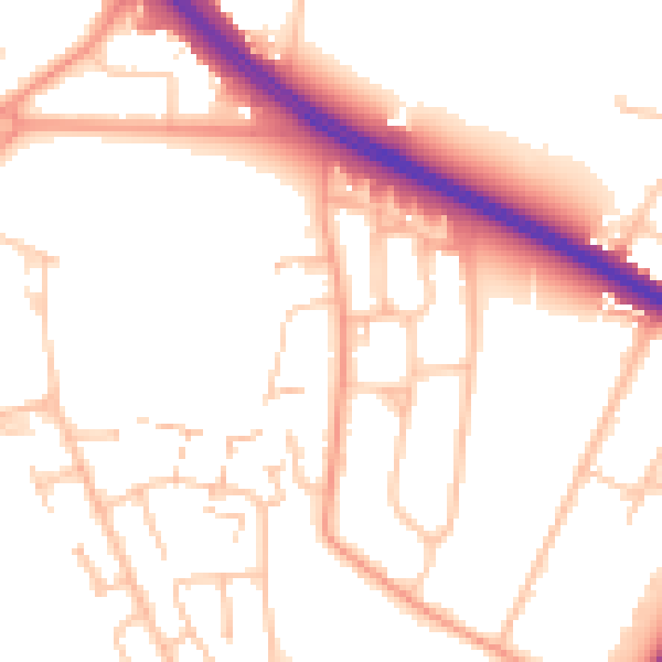Daytime road noise heatmap for CV4 7DF