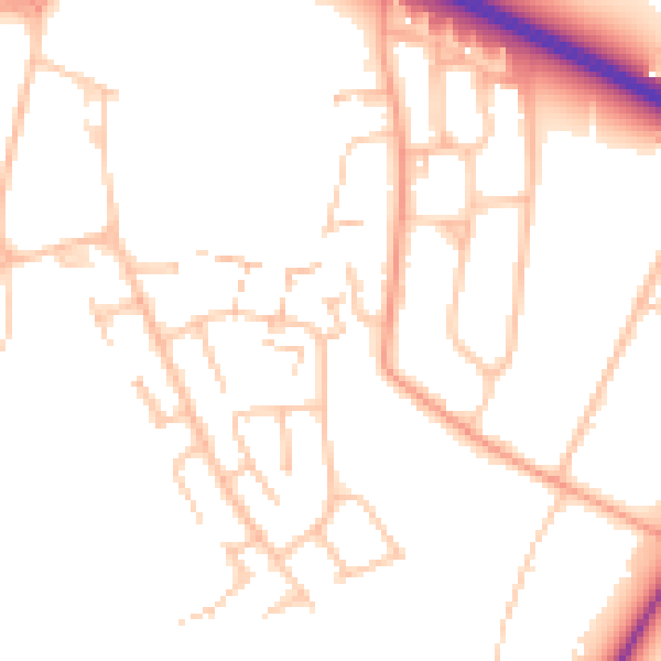 Daytime road noise heatmap for CV4 7DG