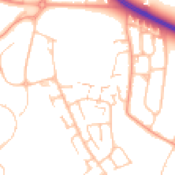 Daytime road noise heatmap for CV4 7DN
