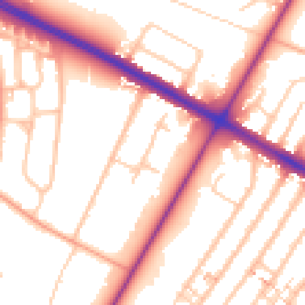 Daytime road noise heatmap for CV4 7DS