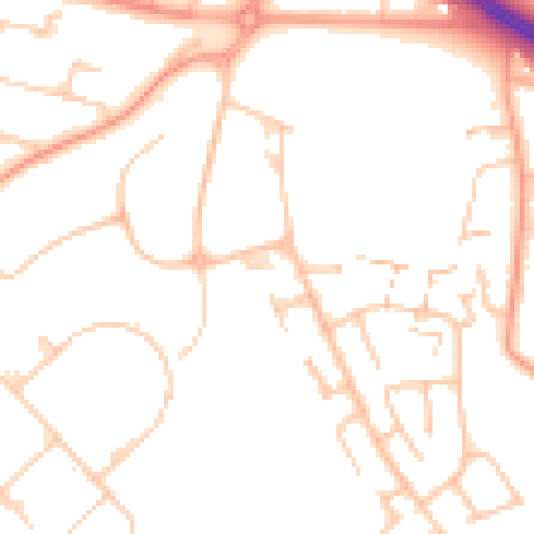 Daytime road noise heatmap for CV4 7EY