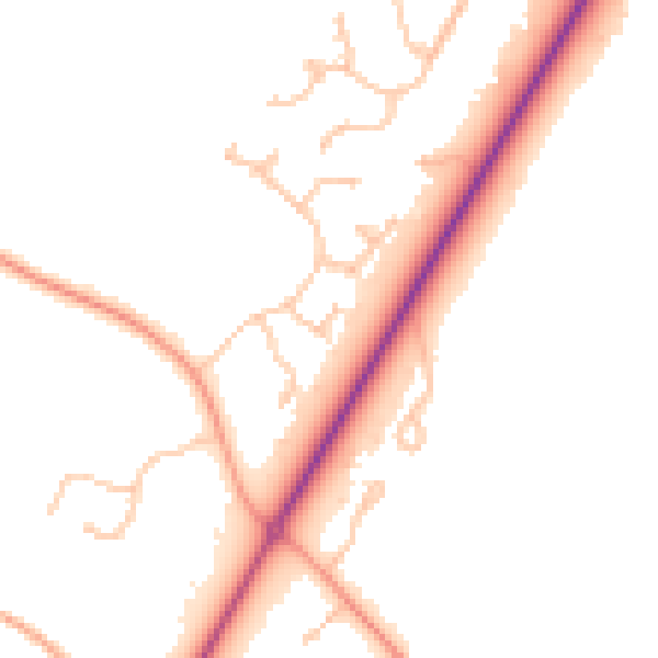 Daytime road noise heatmap for CV4 7HN