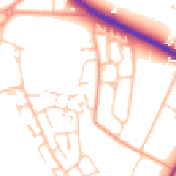 Daytime road noise heatmap for CV4 7JN