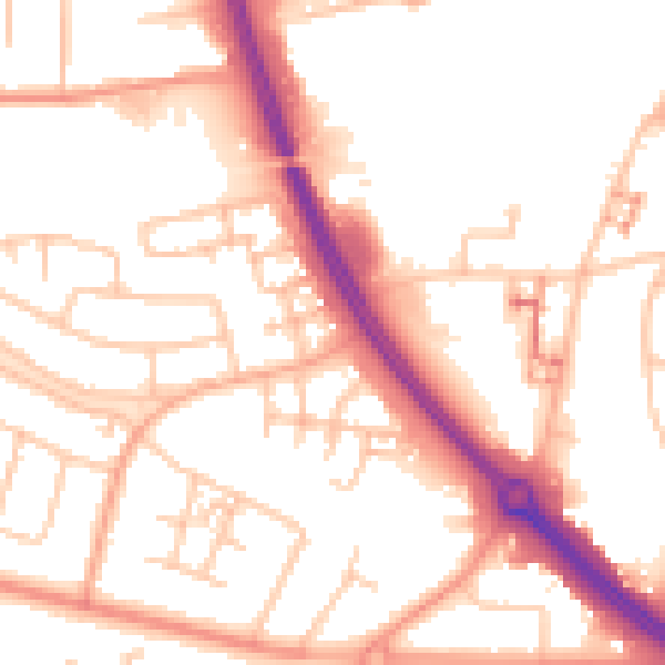 Daytime road noise heatmap for CV4 8LL