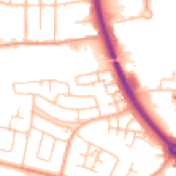 Daytime road noise heatmap for CV4 8LW