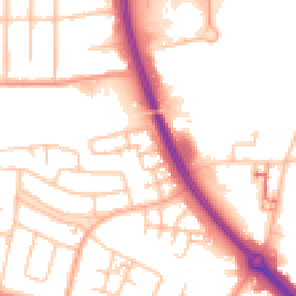 Daytime road noise heatmap for CV4 8NA
