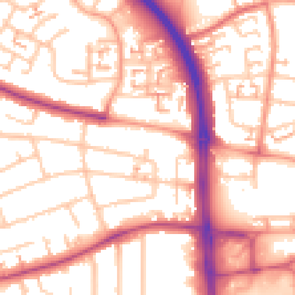 Daytime road noise heatmap for CV4 9FN