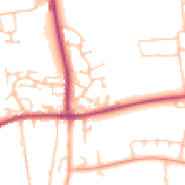 Daytime road noise heatmap for CV4 9SQ