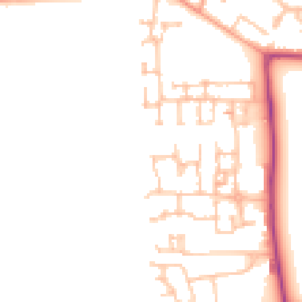 Daytime road noise heatmap for CV4 9WW