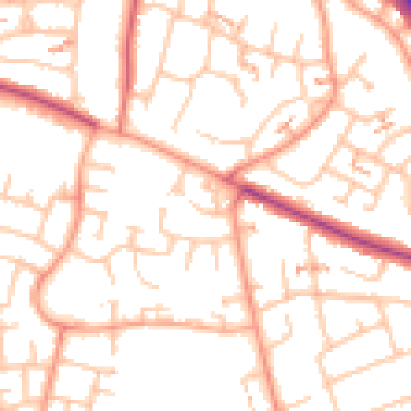 Daytime road noise heatmap for CV4 9XD