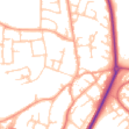 Daytime road noise heatmap for CV47 0JJ