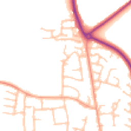 Daytime road noise heatmap for CV47 0JX