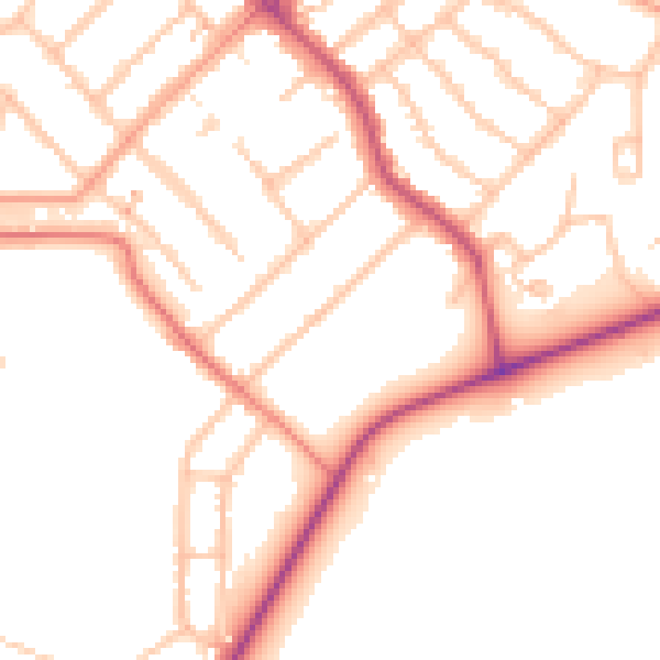 Daytime road noise heatmap for CV5 6DH