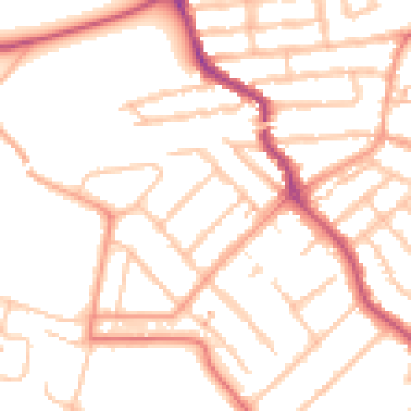 Daytime road noise heatmap for CV5 6FA
