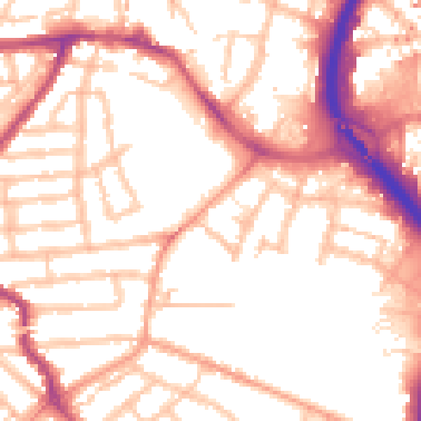 Daytime road noise heatmap for CV5 6JQ