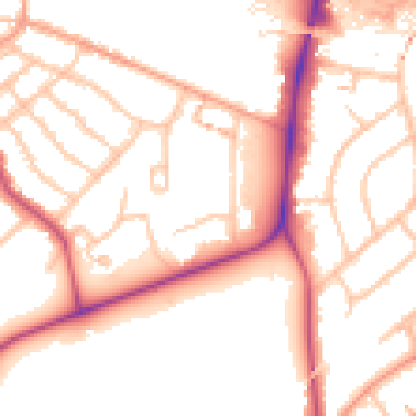 Daytime road noise heatmap for CV5 6QA