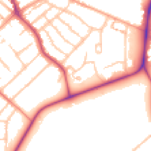 Daytime road noise heatmap for CV5 6QQ