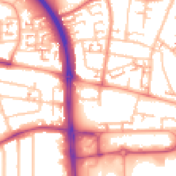 Daytime road noise heatmap for CV5 7AL